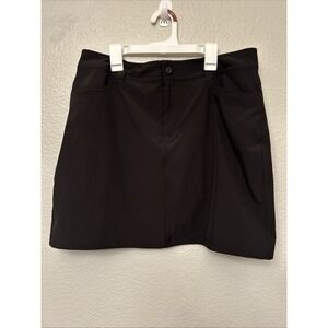 Eddie Bauer Womens Skirt 10 Black Short Skort Lined Tennis Athletic Hiking